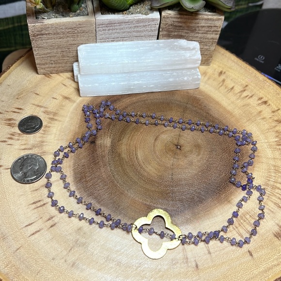 VTG| Amethyst Bead Clover Necklace 💜✨ - Picture 7 of 7